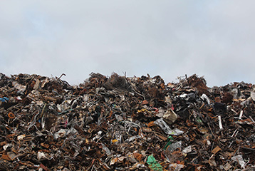 pile of waste at landfill