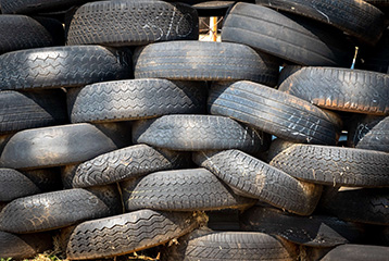 stack of old tires